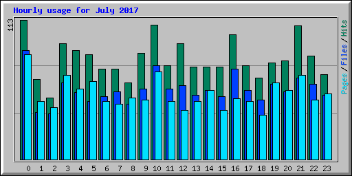 Hourly usage for July 2017